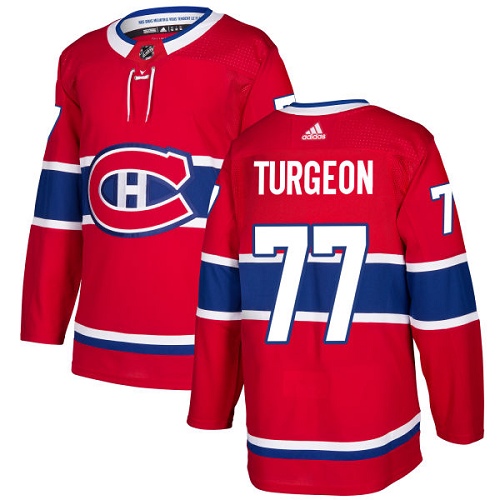 Adidas Canadiens #77 Pierre Turgeon Red Home Authentic Stitched NHL Jersey - Click Image to Close